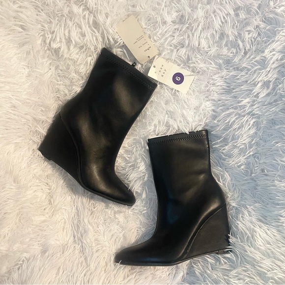 A new day target Black Wedge pointed heels chic Ankle bootie Boots - Picture 2 of 7